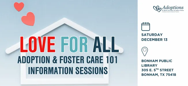 Foster Care & Adoption Info Session –  Bonham Public Library